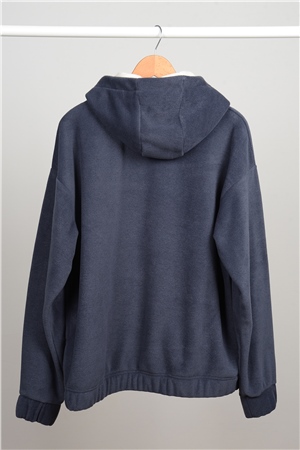 ADAM BOXES Oversize Kapüşonlu Polar Sweatshirt N-Myndo - Füme