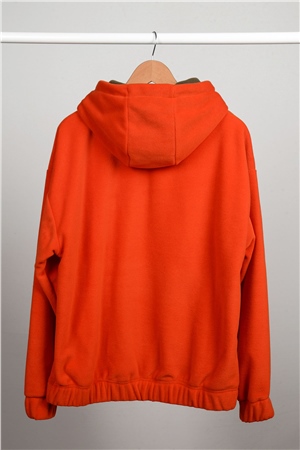 ADAM BOXES Oversize Kapüşonlu Polar Sweatshirt N-Myndo - Turuncu