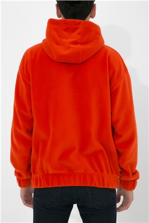 ADAM BOXES Oversize Kapüşonlu Polar Sweatshirt N-Myndo - Turuncu