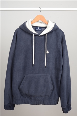 ADAM BOXES Oversize Kapüşonlu Polar Sweatshirt N-Myndo - Füme