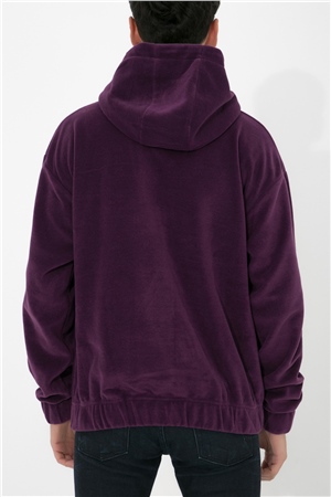 ADAM BOXES Oversize Kapüşonlu Polar Sweatshirt N-Myndo - Koyu Mor