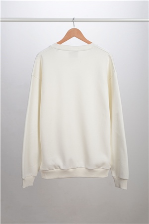 ADAM BOXES Oversize O-Yaka Sweatshirt N-Alinda - Ekru