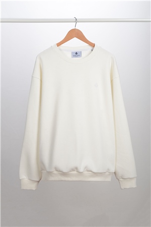 ADAM BOXES Oversize O-Yaka Sweatshirt N-Alinda - Ekru