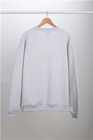 ADAM BOXES Oversize O-Yaka Sweatshirt N-Alinda - Açık Gri