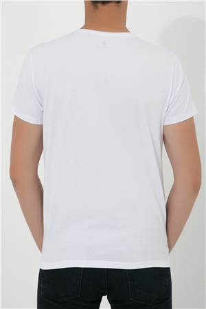 ADAM BOXES V Yaka T-shirt N-Simplo - Beyaz