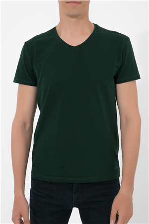 ADAM BOXES V Yaka T-shirt N-Simplo - Koyu Yeşil