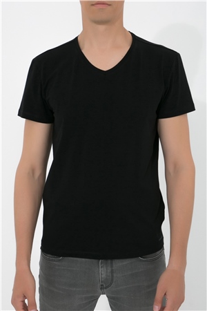 ADAM BOXES V Yaka T-shirt N-Simplo - Siyah