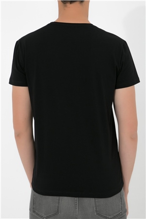 ADAM BOXES V Yaka T-shirt N-Simplo - Siyah