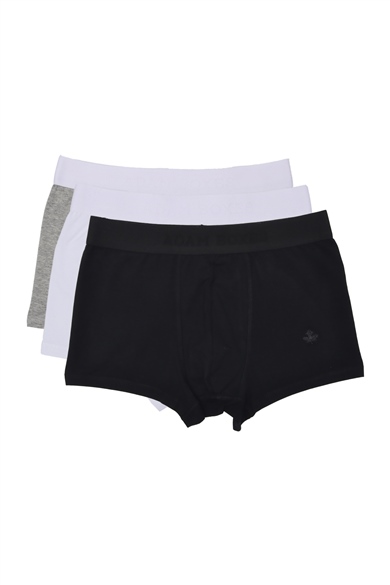 ADAM BOXES Boxer Trunk Neo-Cosy 
3lü Paket - Siyah, Beyaz, Gri