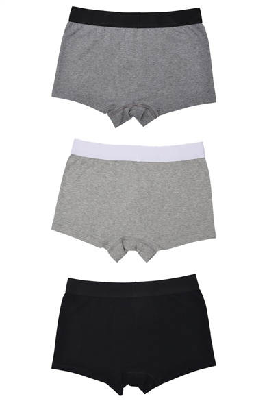 ADAM BOXES Boxer Trunk Neo-Cosy 
3lü Paket - Siyah, Gri, Antrasit