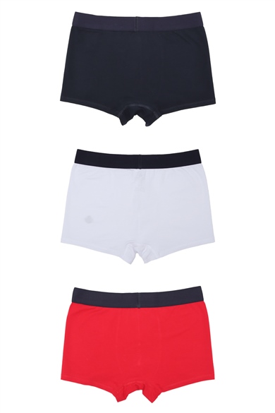 ADAM BOXES Boxer Trunk Neo-Gracia 
3lü Paket - Beyaz, Lacivert, Kırmızı