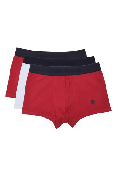 ADAM BOXES Boxer Trunk Neo-Gracia 
3lü Paket - Bordo, Beyaz