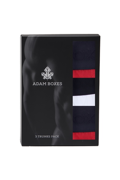 ADAM BOXES Boxer Trunk Neo-Gracia 
3lü Paket - Bordo, Beyaz