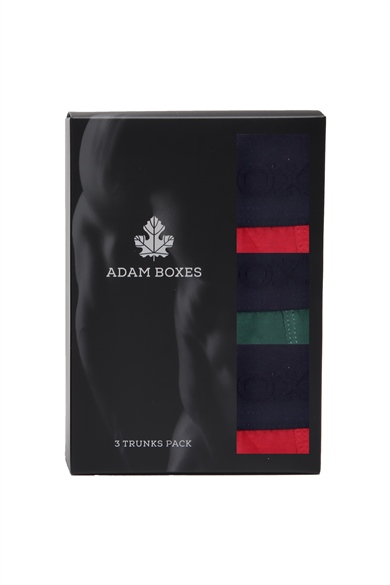 ADAM BOXES Boxer Trunk Neo-Gracia 
3lü Paket - Bordo, Koyu Yeşil