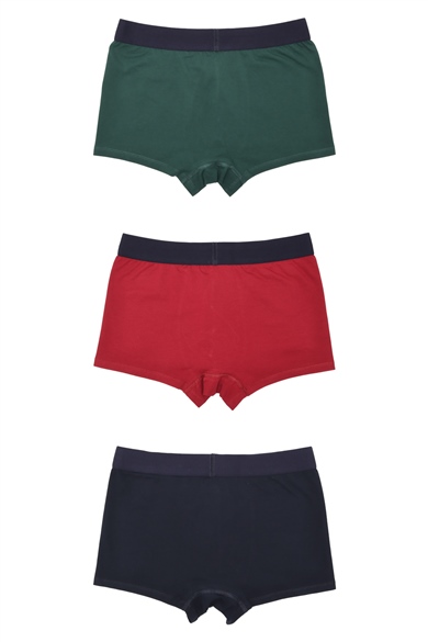 ADAM BOXES Boxer Trunk Neo-Gracia 
3lü Paket - Koyu Yeşil, Bordo, Lacivert