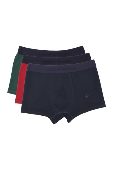 ADAM BOXES Boxer Trunk Neo-Gracia 
3lü Paket - Koyu Yeşil, Bordo, Lacivert