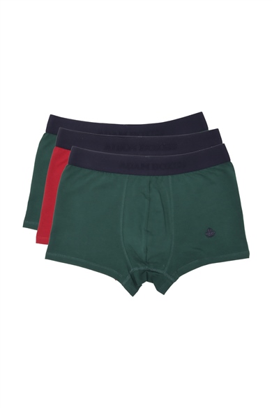 ADAM BOXES Boxer Trunk Neo-Gracia 
3lü Paket - Koyu Yeşil, Bordo