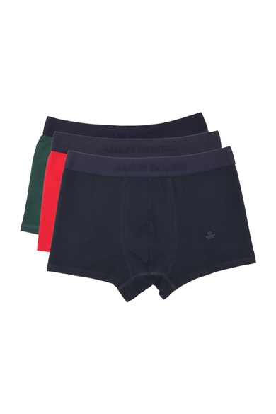 ADAM BOXES Boxer Trunk Neo-Gracia 
3lü Paket - Lacivert, Koyu Yeşil, Kırmızı