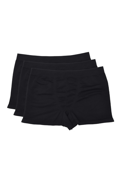 ADAM BOXES Boxer Trunk Neo-Sincosido 
3lü Paket - Siyah (Dikişsiz/Seamless)