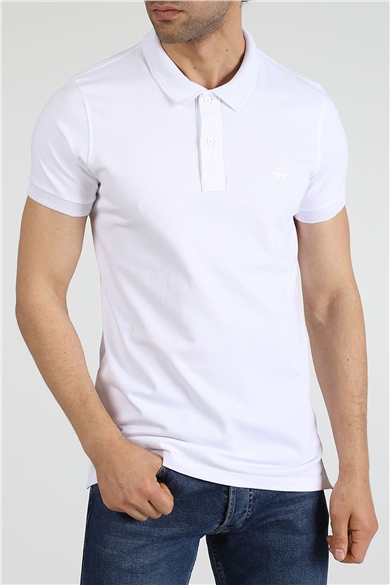 ADAM BOXES Polo Yaka T-shirt Neo-Essential - Beyaz