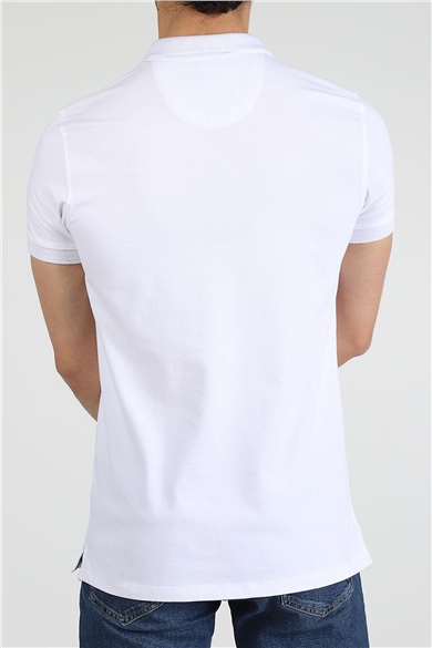 ADAM BOXES Polo Yaka T-shirt Neo-Essential - Beyaz