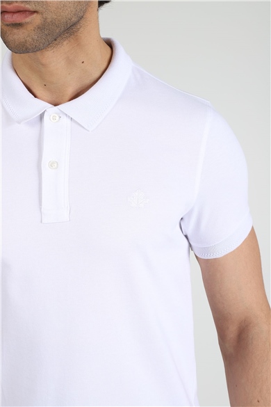 ADAM BOXES Polo Yaka T-shirt Neo-Essential - Beyaz