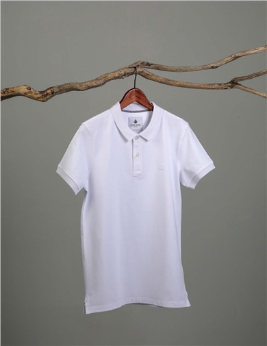ADAM BOXES Polo Yaka T-shirt Neo-Essential - Beyaz