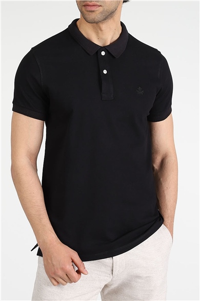 ADAM BOXES Polo Yaka T-shirt Neo-Tune -Siyah