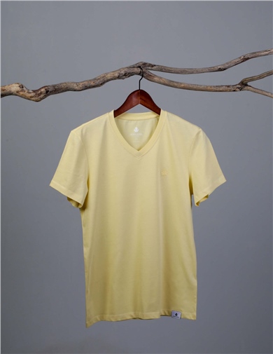ADAM BOXES V Yaka T-shirt Neo-Alpes - Açık Sarı
