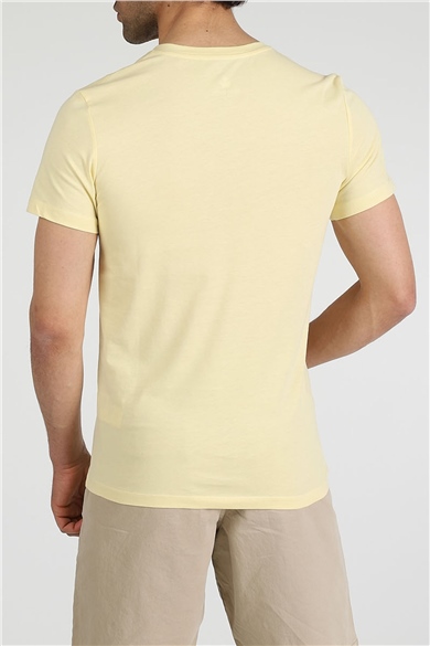 ADAM BOXES V Yaka T-shirt Neo-Alpes - Açık Sarı