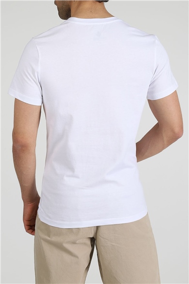 ADAM BOXES V Yaka T-shirt Neo-Alpes - Beyaz