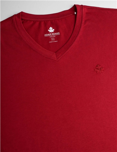 ADAM BOXES V Yaka T-shirt Neo-Alpes - Bordo