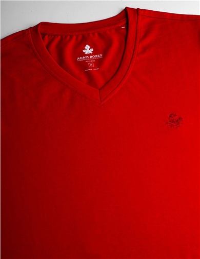 ADAM BOXES V Yaka T-shirt Neo-Alpes - Kırmızı