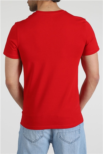 ADAM BOXES V Yaka T-shirt Neo-Alpes - Kırmızı