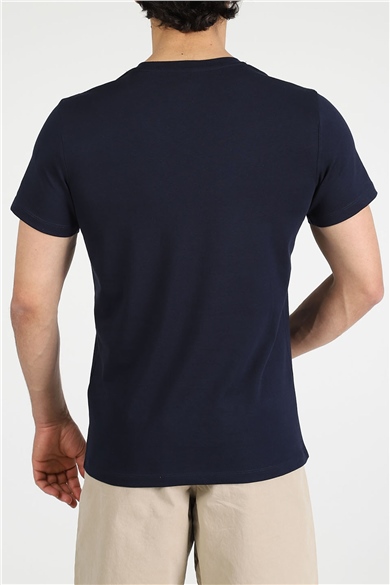 ADAM BOXES V Yaka T-shirt Neo-Alpes - Lacivert