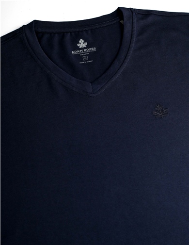 ADAM BOXES V Yaka T-shirt Neo-Alpes - Lacivert