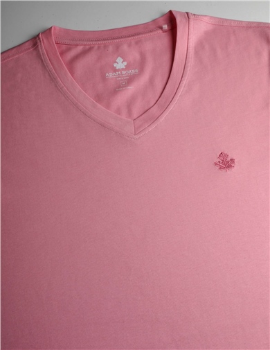 ADAM BOXES V Yaka T-shirt Neo-Alpes - Pembe