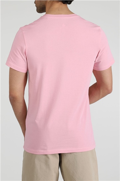 ADAM BOXES V Yaka T-shirt Neo-Alpes - Pembe