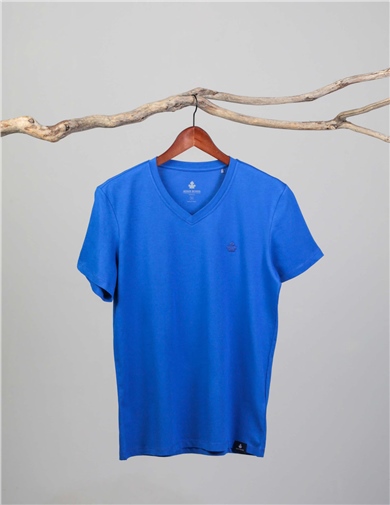 ADAM BOXES V Yaka T-shirt Neo-Alpes - Saks Mavisi