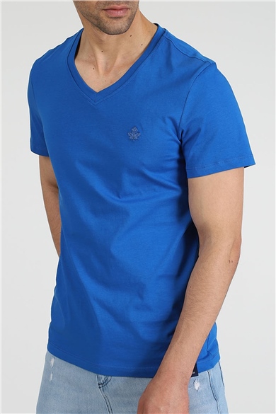 ADAM BOXES V Yaka T-shirt Neo-Alpes - Saks Mavisi
