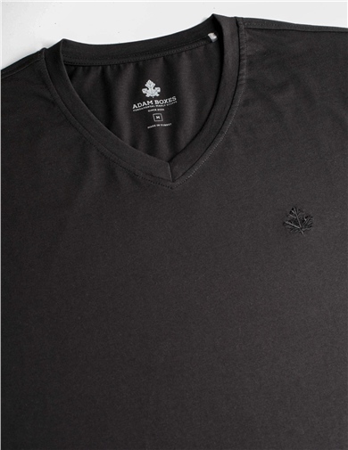 ADAM BOXES V Yaka T-shirt Neo-Alpes - Siyah