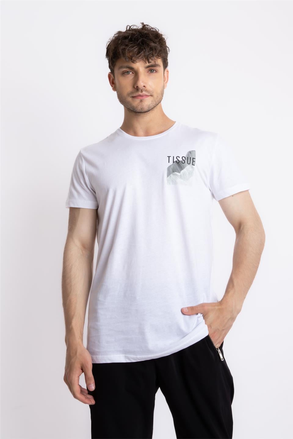 ADAM BOXESAdam Boxes Erkek/Unisex Baskılı O-Yaka T-shirt Tissue - Beyaz