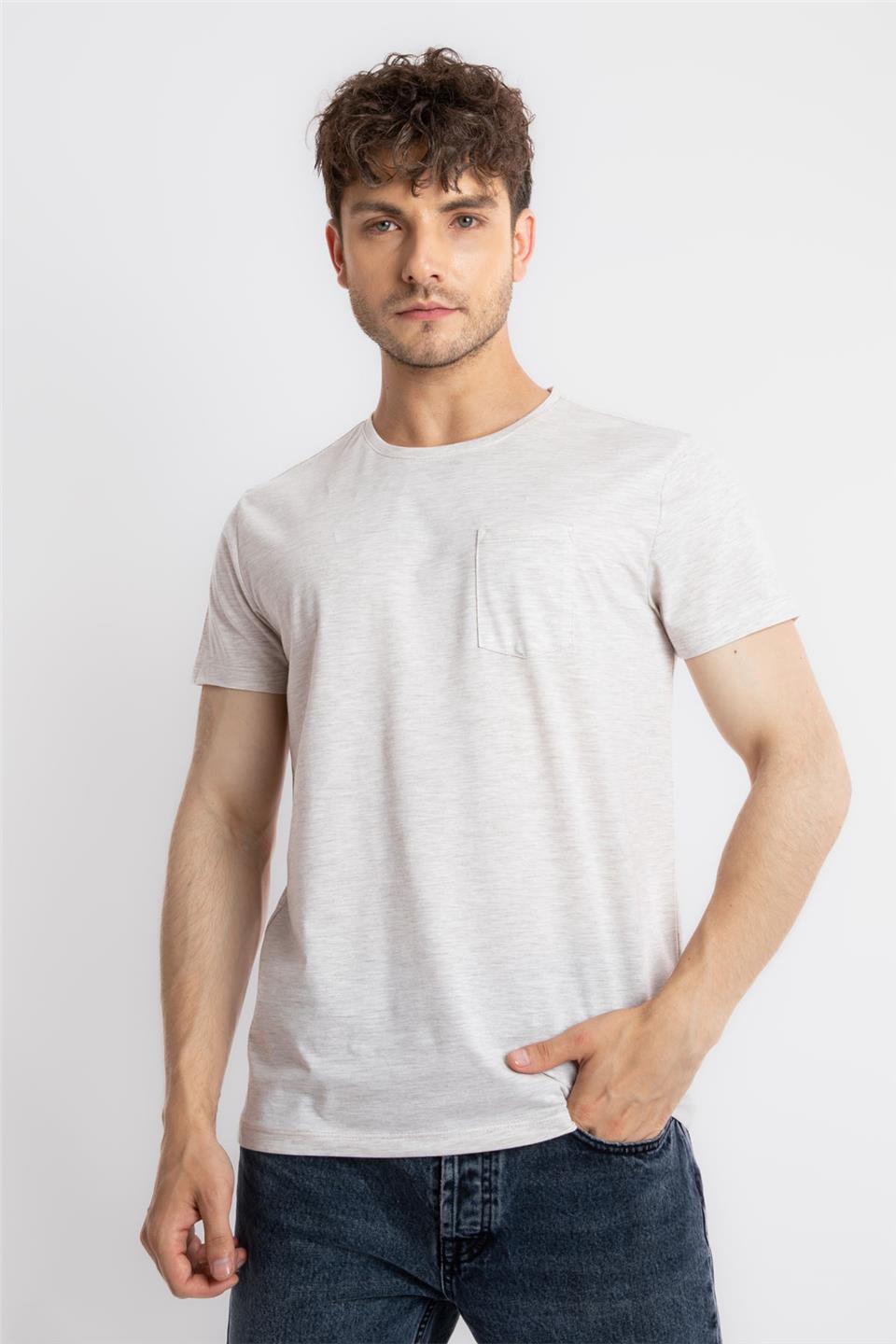 ADAM BOXESAdam Boxes Erkek/Unisex O-Yaka Cepli T-shirt Bolsillo - Kahve Melanj