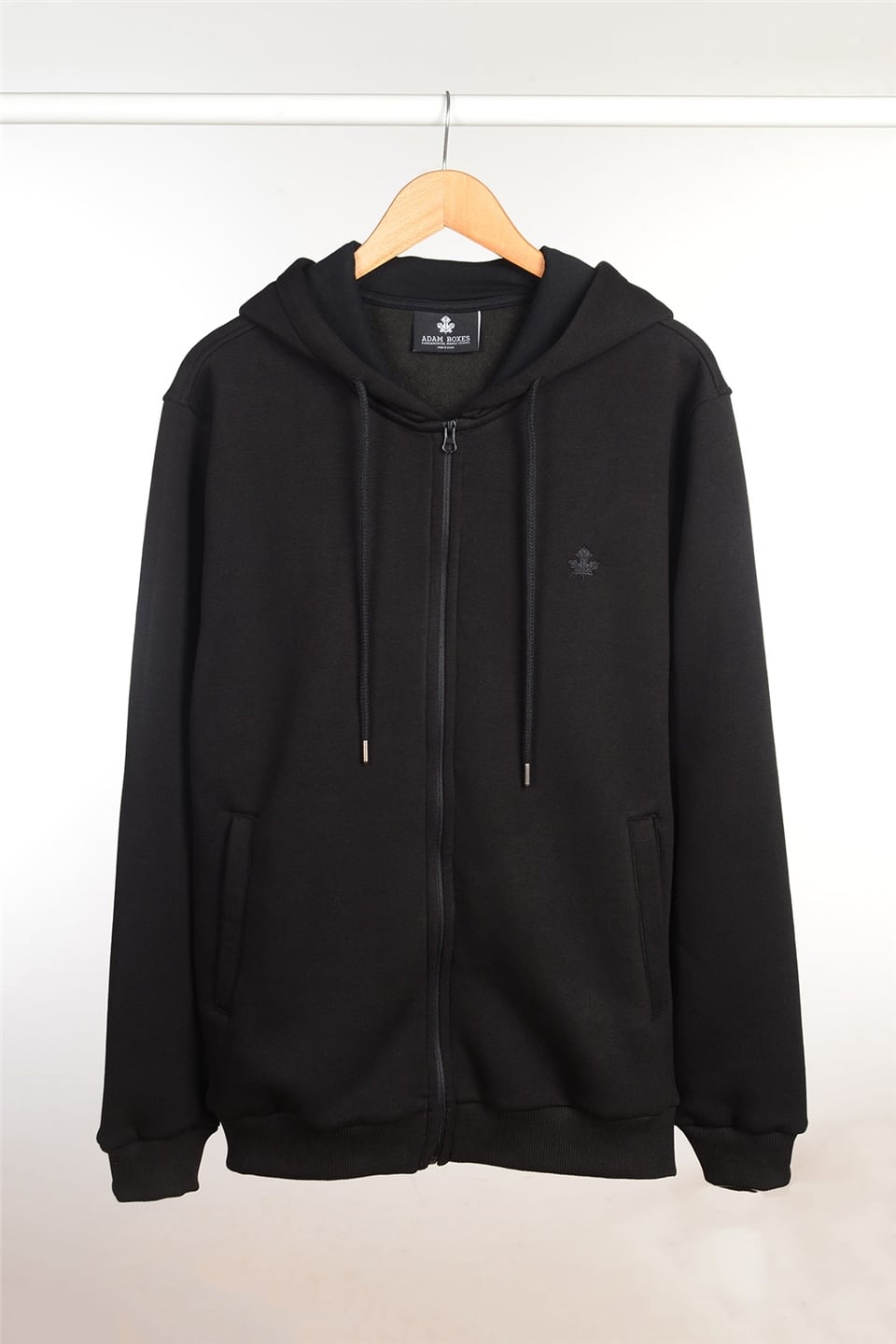 ADAM BOXESFermuarlı Kapüşonlu Sweatshirt Halicarna - Siyah