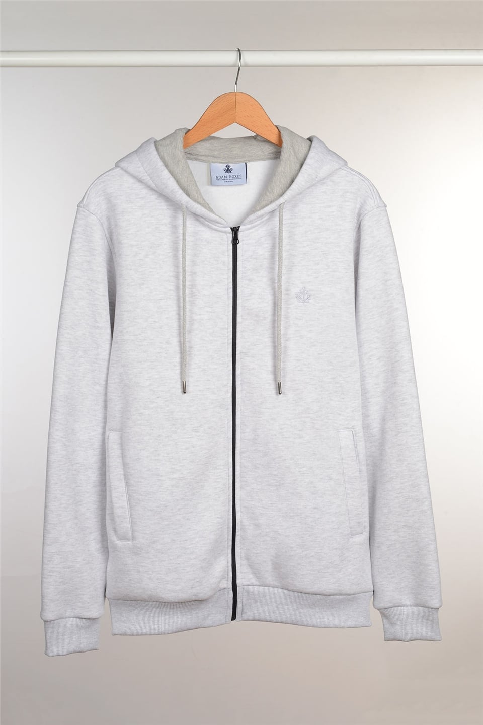 ADAM BOXESFermuarlı Kapüşonlu Sweatshirt Halicarna - Açık Gri