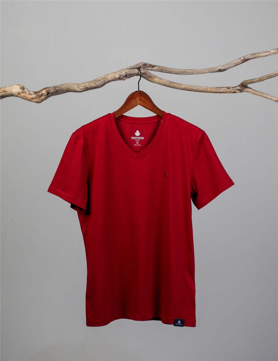 V Yaka T-shirt Alpes - Bordo