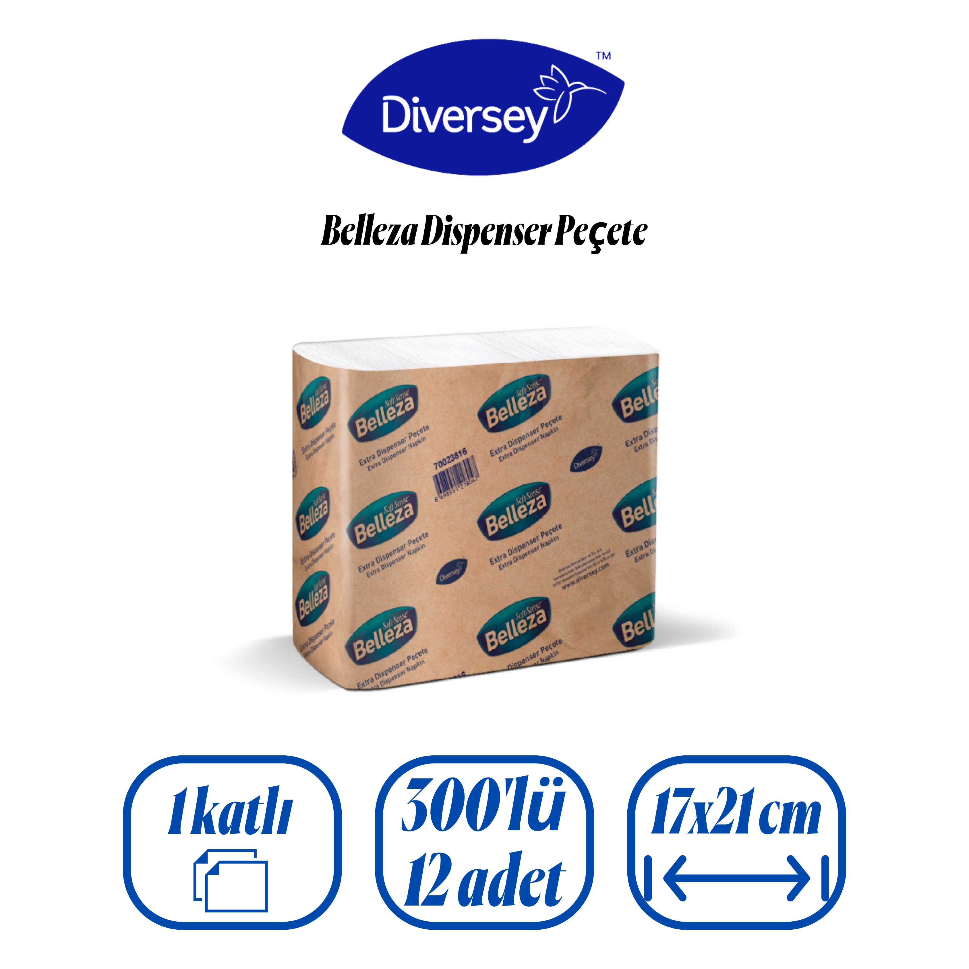 Belleza Extra Dispenser Peçete 300 Lü x 12 Paket