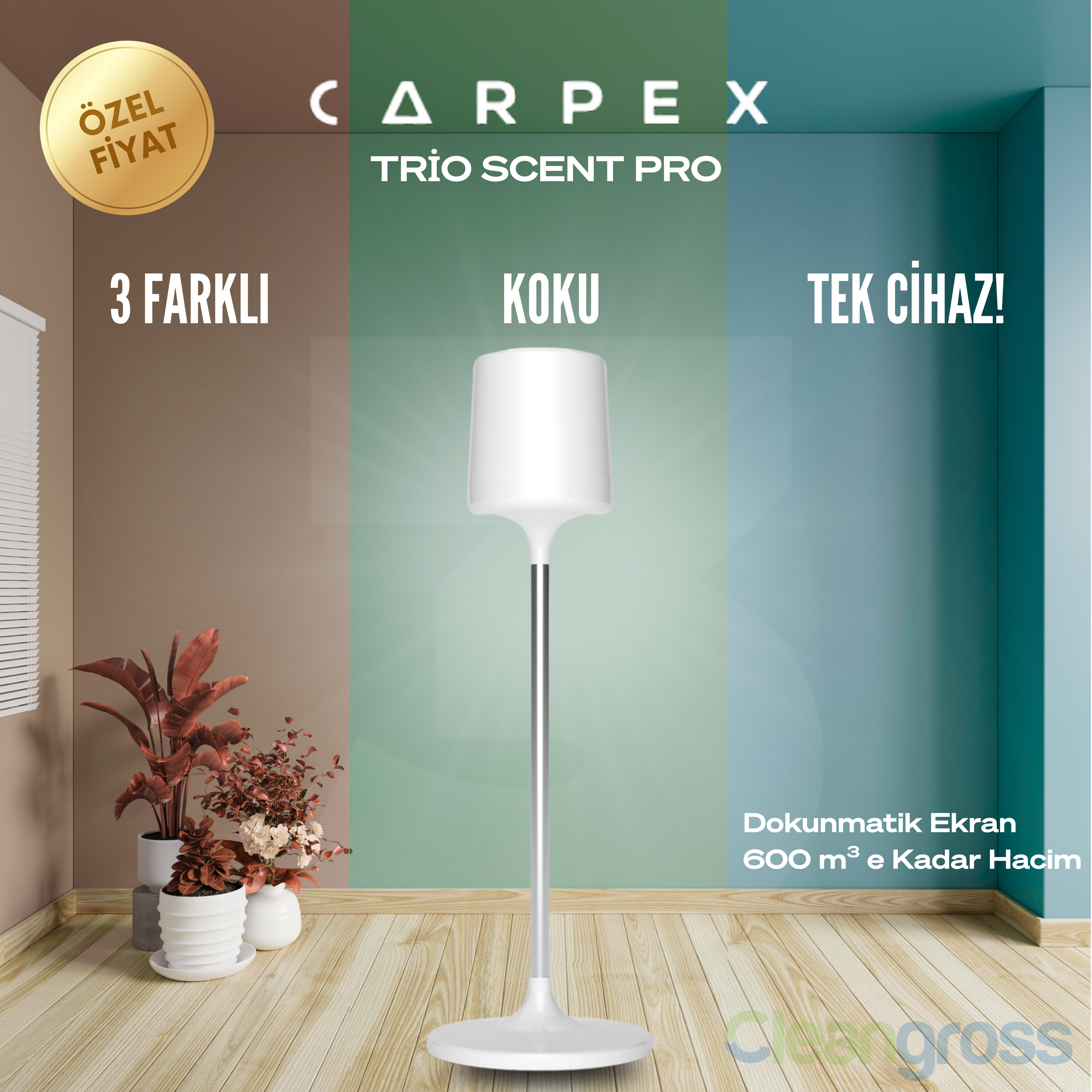 Carpex TrioScent Pro Koku Difüzörü - Beyaz