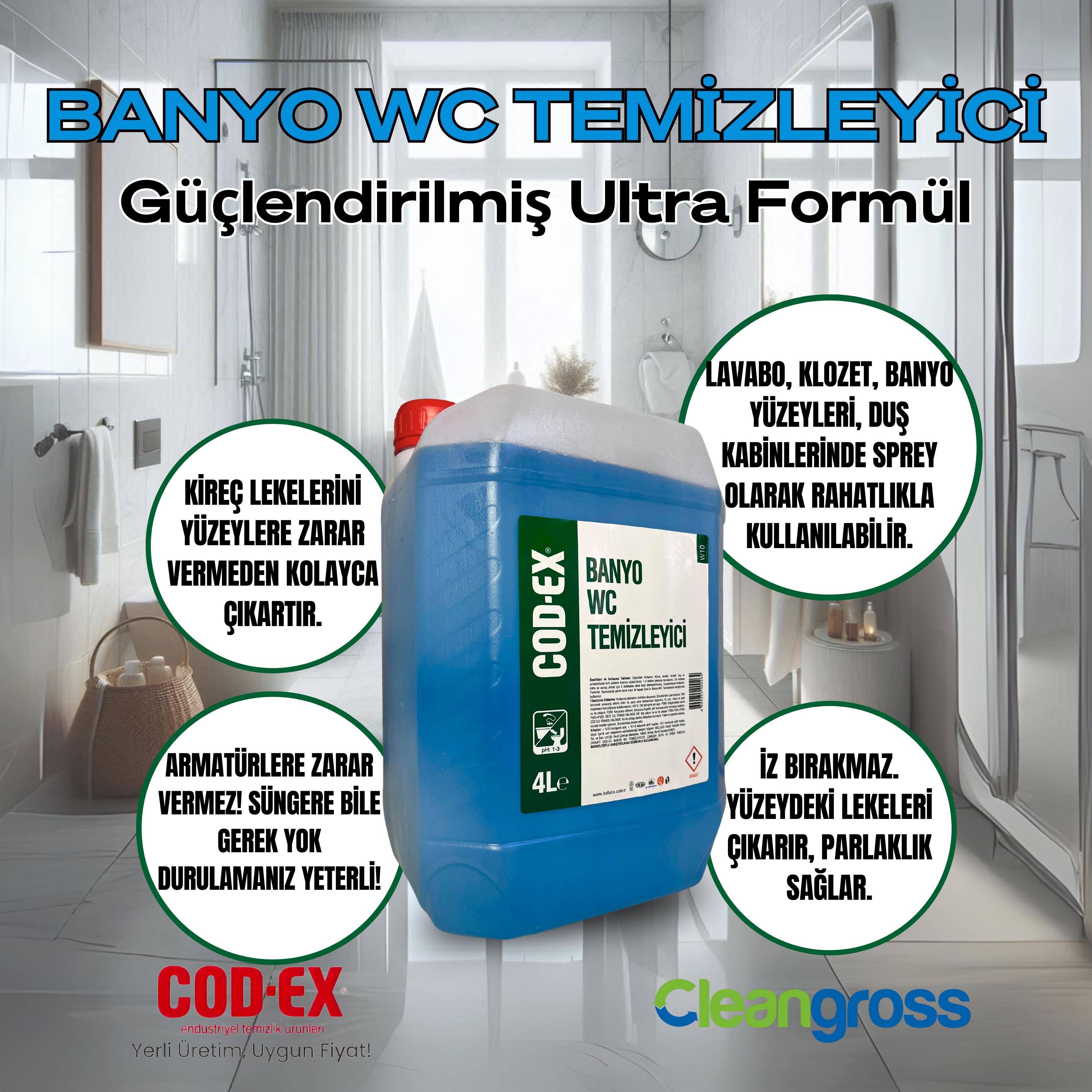 COD-EX Banyo - Wc Temizleyici 4 Litre