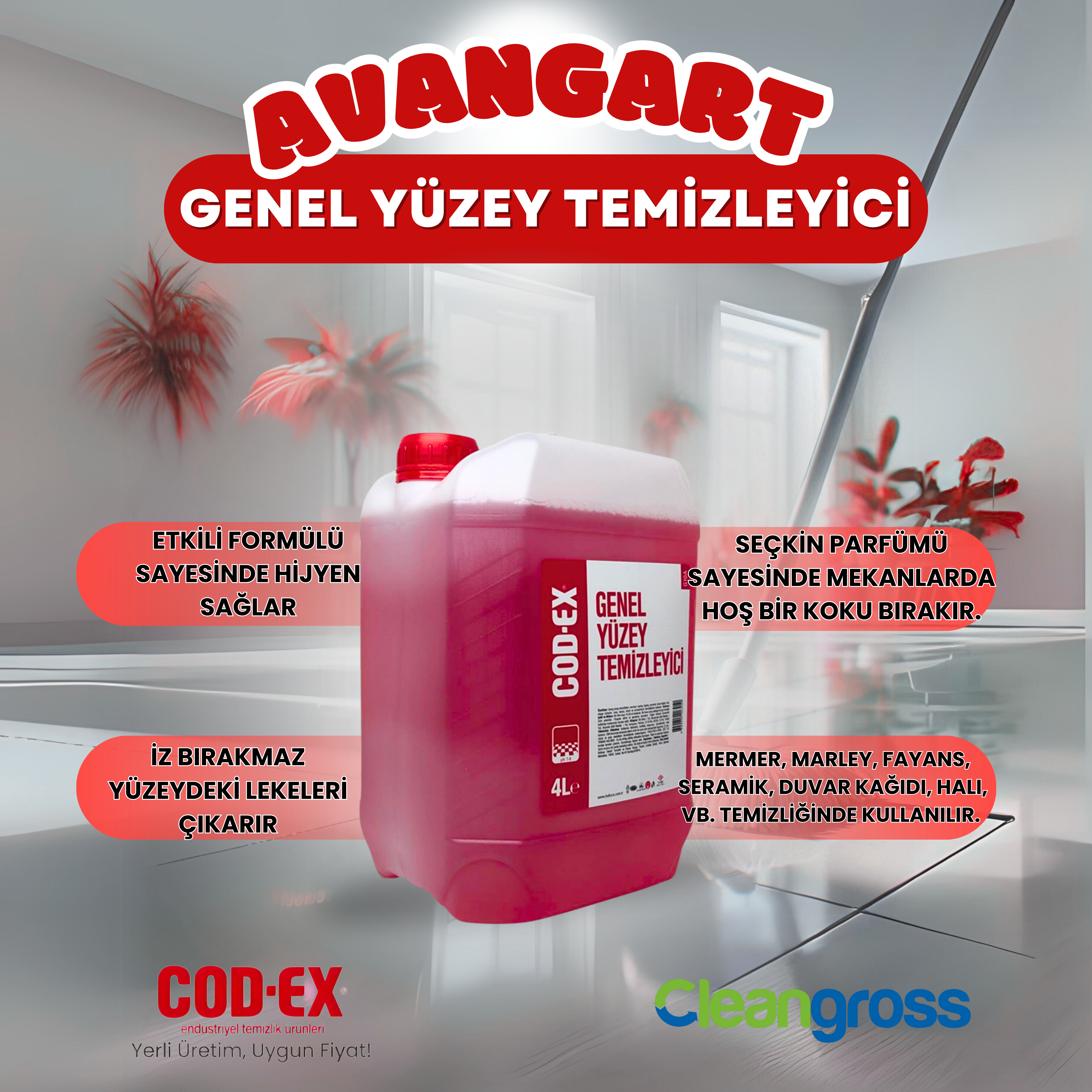 COD-EX Genel Yüzey Temizleyici Avangard 4 L